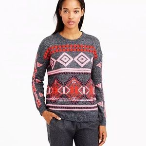 J Crew Abstract Fair Isle Sweater Size S